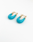 GAS BIJOUX - BOUCLES D'OEILLES ECUME petit modèle - TURQUOISE