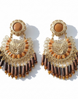 GAS BIJOUX - BOUCLES D'OREILLES TIGES DROITES FLABELLUM doré à l'or fin