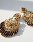 GAS BIJOUX - BOUCLES D'OREILLES TIGES DROITES FLABELLUM doré à l'or fin