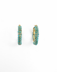 GAS BIJOUX - BOUCLES D'OREILLES CREOLES LYRE dorées à l'or fin - APATITE BLEUE - BEST SELLER