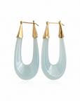 GAS BIJOUX - BOUCLES D'OREILLES ECUME ACETATE DOREES - BLEUES TRANSLUCIDES