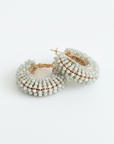 GAS BIJOUX - BOUCLES D'OREILLES IZZIA PETIT MODELE DORÉES - VERT MENTHE
