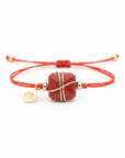 GAS BIJOUX - BRACELET SQUARE MINI LIEN DORE - JASPE ROUGE