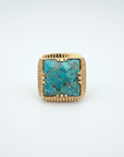 GAS BIJOUX - BAGUE CHEVALIERE ARTY DORÉE- TURQUOISE - TAILLE M