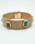 GAS BIJOUX - BRACELET TOTEM PIERRE GRAND MODELE DORÉ - APATITE ET LABRADORITE
