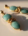 GAS BIJOUX - BOUCLES D'OREILLES SIRENA DORÉES - AMAZONITE