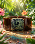 GAS BIJOUX - BRACELET ARTY BIS - ACETATE MARRON ET JASPE KAMBALA