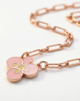 GAS BIJOUX - COLLIER MIRAGE TREFLE - EMAIL COULEUR PECHE