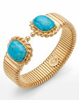 GAS BIJOUX - BRACELET AMARANTE DOUBLE DORÉ - TURQUOISE