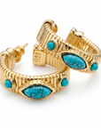 GAS BIJOUX - CREOLES STRADA MINI DORÉES - TURQUOISE