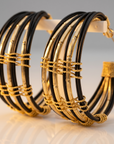 GAS BIJOUX - BOUCLES D'OREILLES MALAKA DOREES ET NOIRES