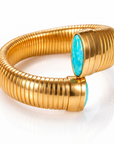 GAS BIJOUX - BRACELET ANTIGONE DORÉ - TURQUOISE