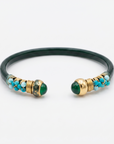 GAS BIJOUX - BRACELET SARI BIS - ACETATE VERT - METAL DORÉ