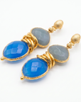 GAS BIJOUX - BOUCLES D'OREILLES SIRENA DORÉES - CALCEDOINE