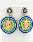 HYPNOCHIC - BOUCLES D'OREILLES TIGES DROITES - EX VOTO - BLEUES