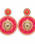 HYPNOCHIC - BPOUCLES D'OREILLES TIGES DROITES - EX VOTO - FUSHIAS