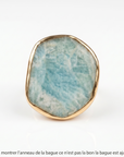 GAS BIJOUX - BAGUE AURA - AMAZONITE - AJUSTABLE