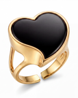 GAS BIJOUX - BAGUE MIRAGE COEUR EMAIL NOIR - TAILLE 3