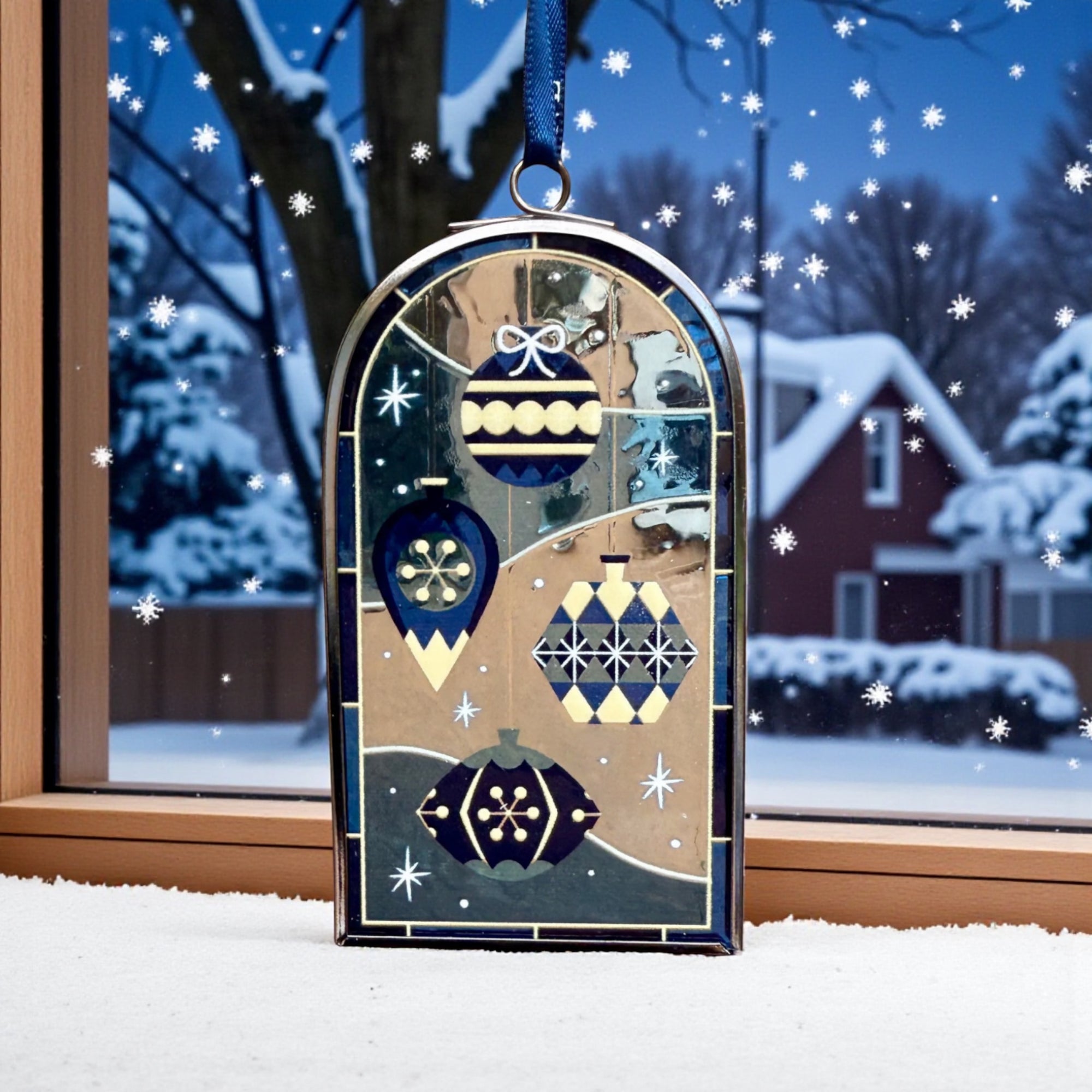 RITUEL DE LUNE - Vitrail lueur suspendue : BOULES DE NOEL