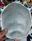 Masque léopard blanc artisanal en papier mâché Inde