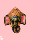 Masque décoration murale Inde Ganesh noir