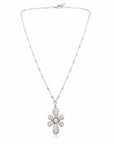 GAS BIJOU - Collier AGAPA en rhodium - Pendentif zircon blancs