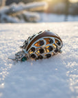 GAS BIJOUX - Broche COCCINELLE grand modèle doré à l'or fin