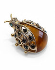 GAS BIJOUX - Broche COCCINELLE grand modèle doré à l'or fin