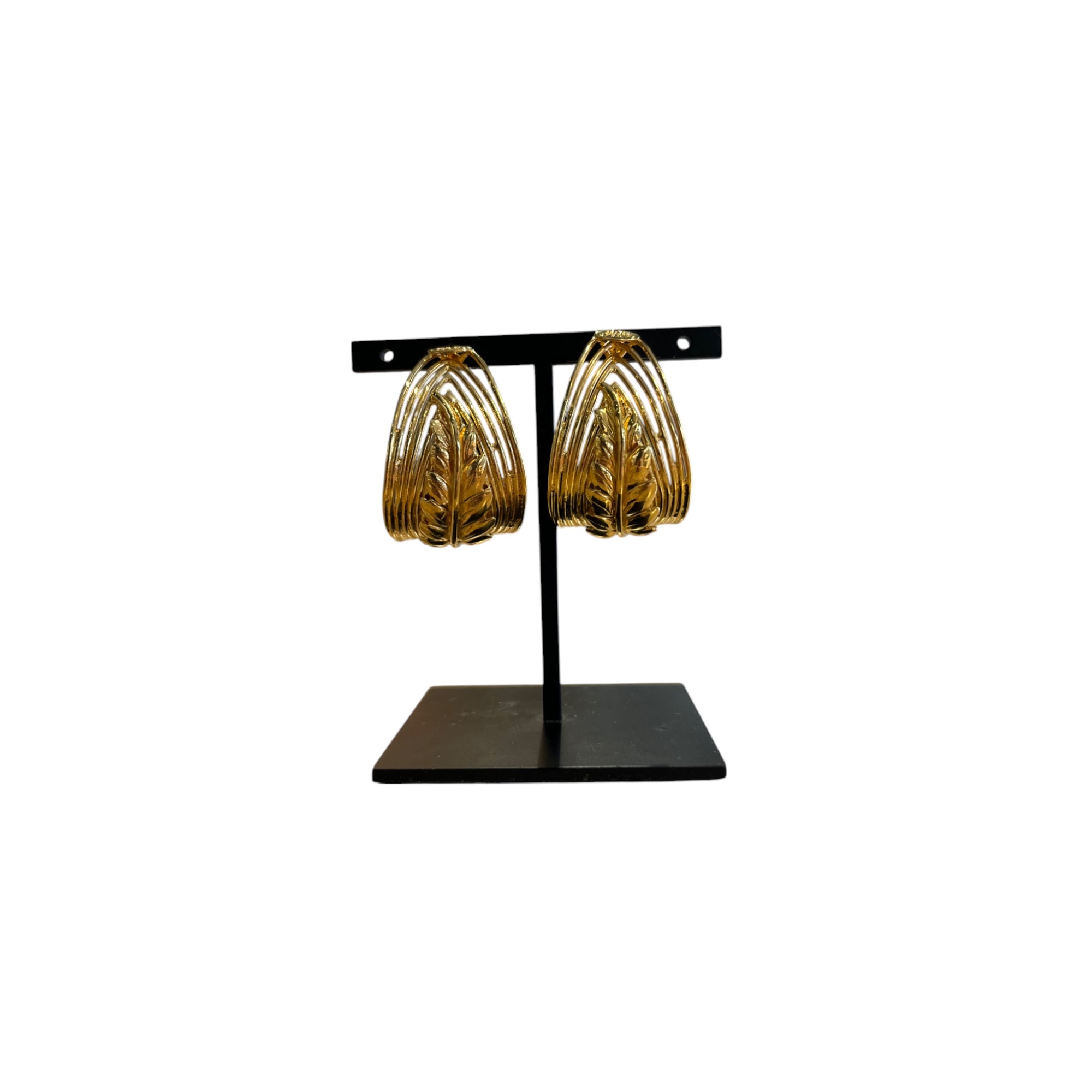 GAS BIJOUX - Boucles d'oreilles Wave métal doré à l'or fin - Feuille
