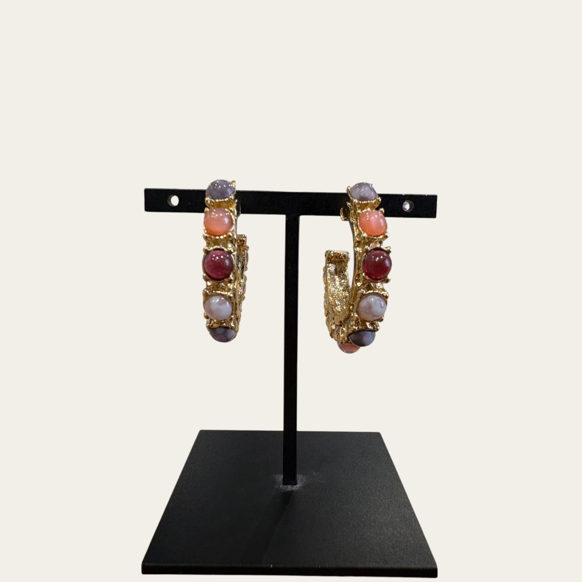GAS BIJOUX - Boucles d'oreilles Parelie - multicolore tons de mauve