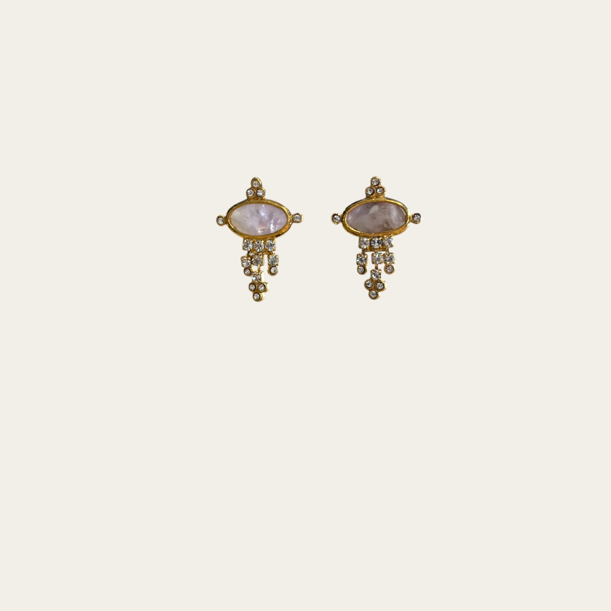 GAS BIJOUX - Boucles d'oreilles Tiki petit modèle dorées - Rose