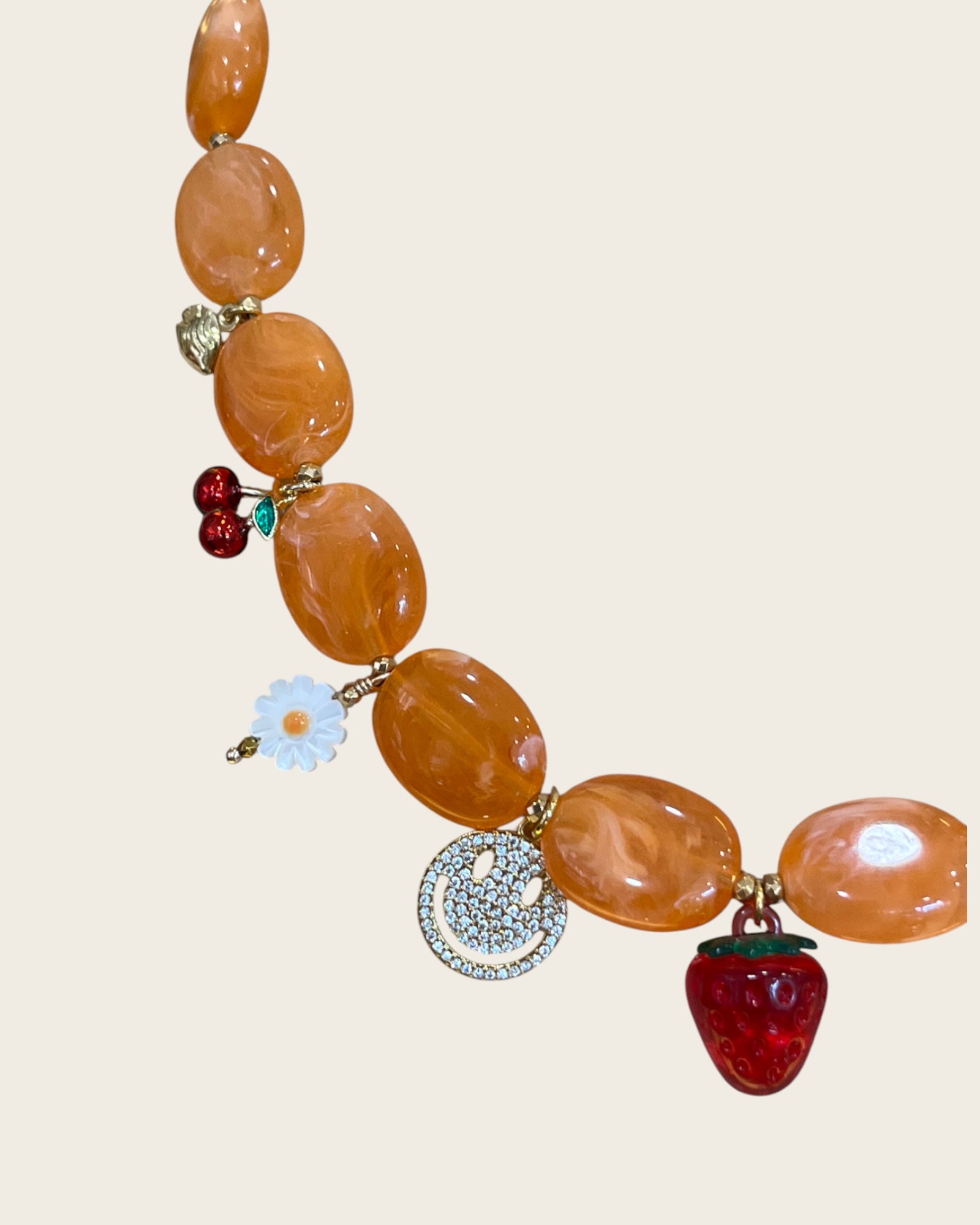 CREATION LOLOTTE - Collier Orange pendentifs