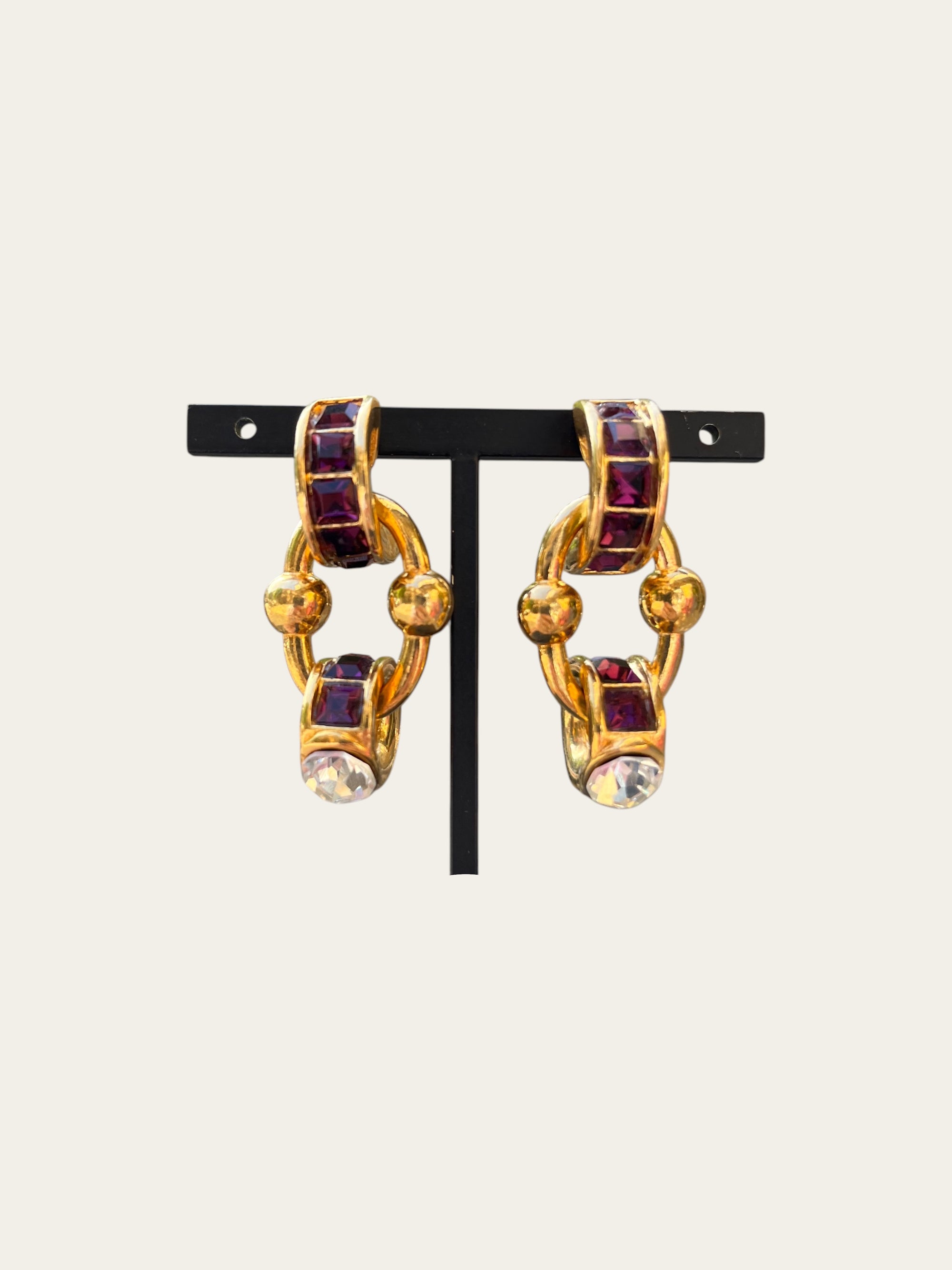 GAS BIJOUX - Boucles d'oreilles Rivage dorées - Violet