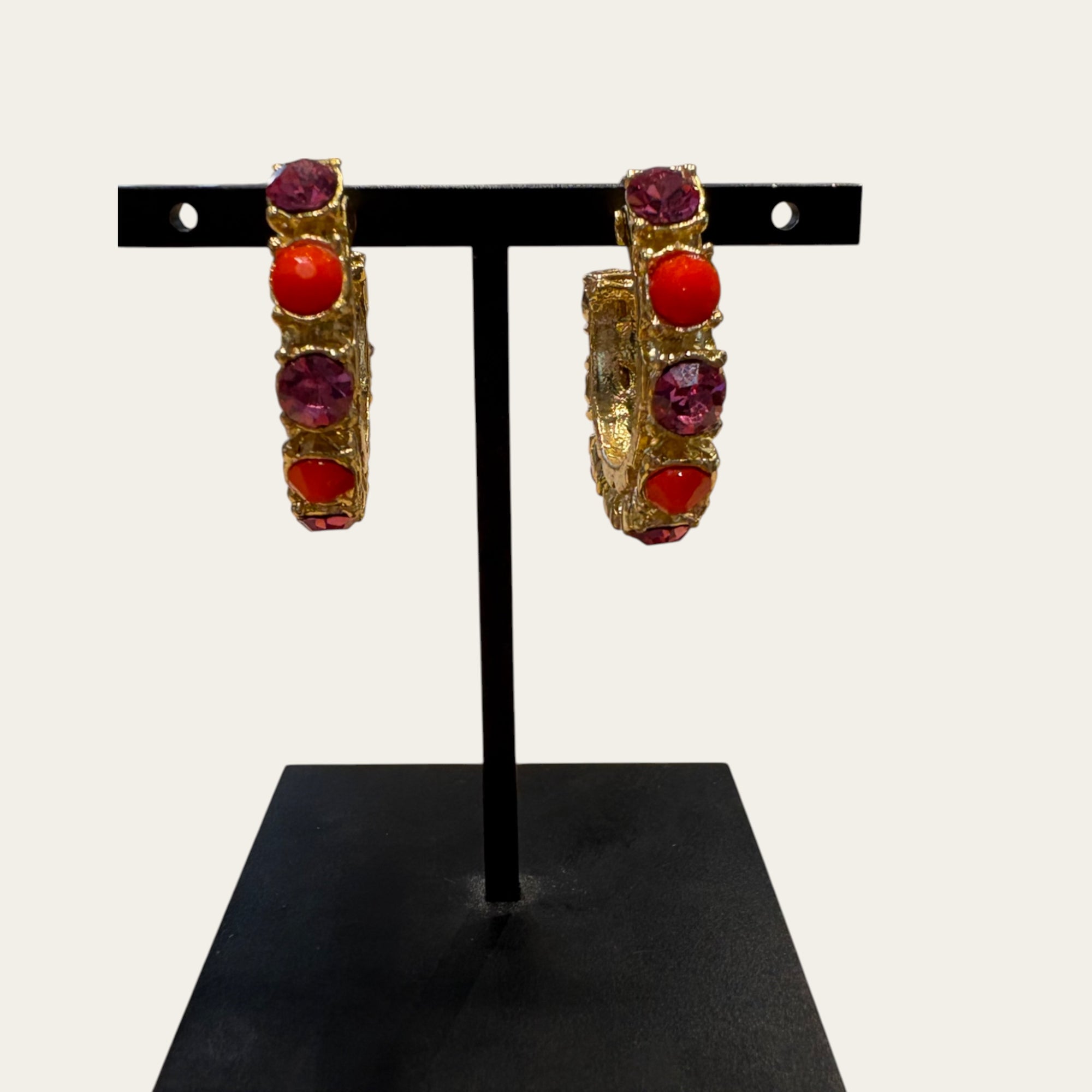 GAS BIJOUX - Boucles d'oreilles Parelie - orange et rose