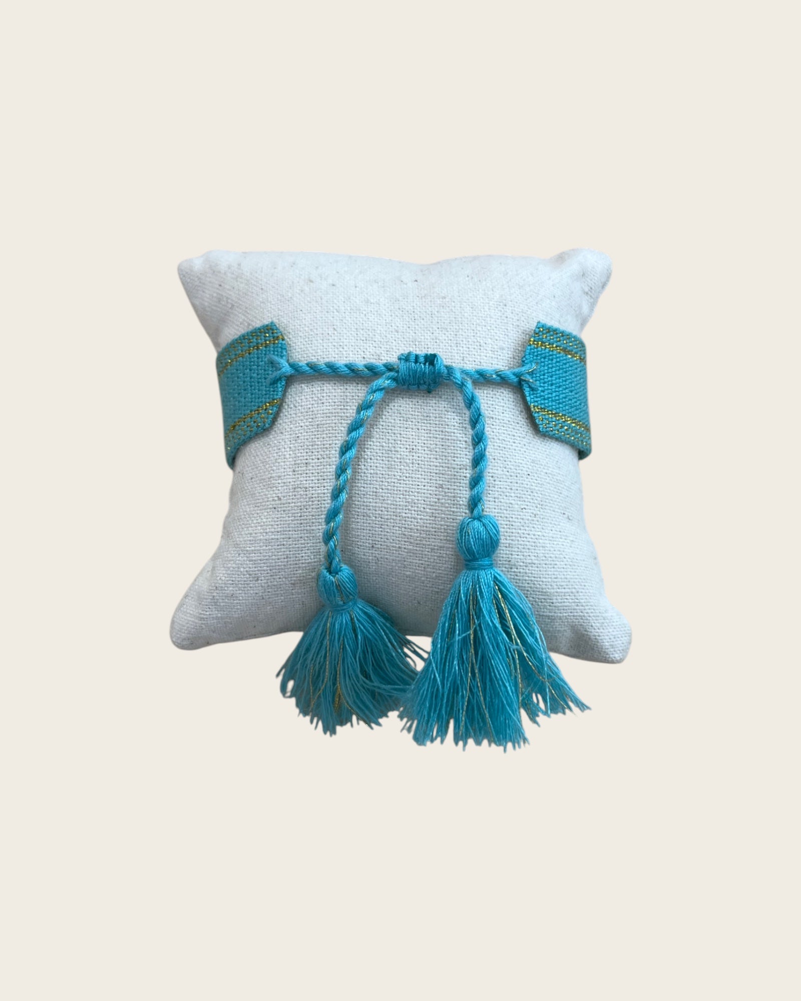 CREATION LOLOTTE - Bracelet Tissu Coeur Bleu