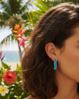 GAS BIJOUX - BOUCLES D'OREILLES MILOA MINI dorée à l'or fin - Turquoise