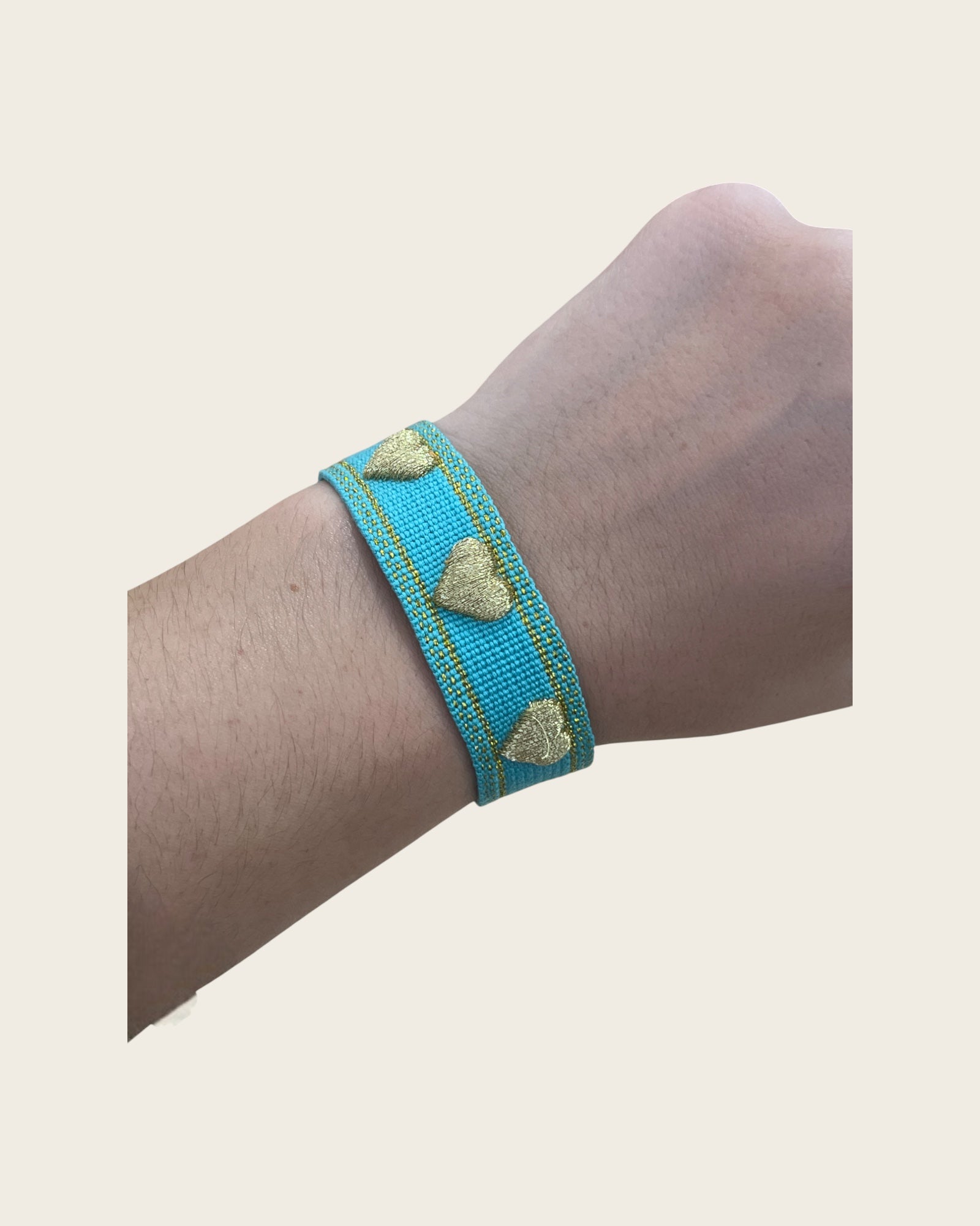 CREATION LOLOTTE - Bracelet Tissu Coeur Bleu