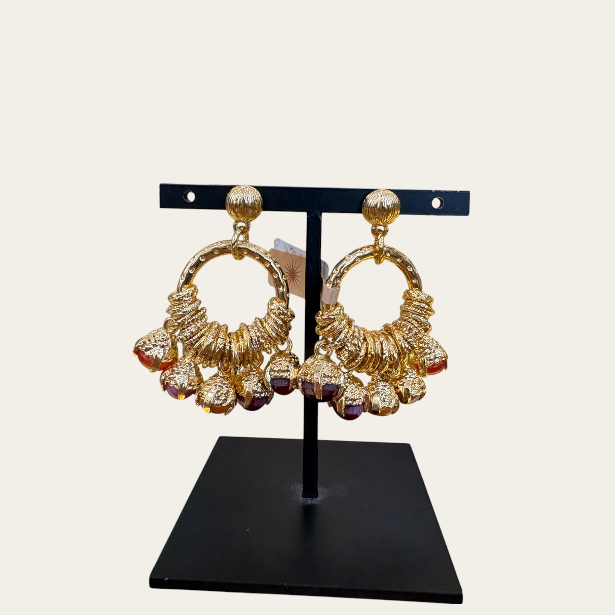 GAS BIJOUX - Boucles d'oreilles Lucce Grand modèle dorées - Bordeaux