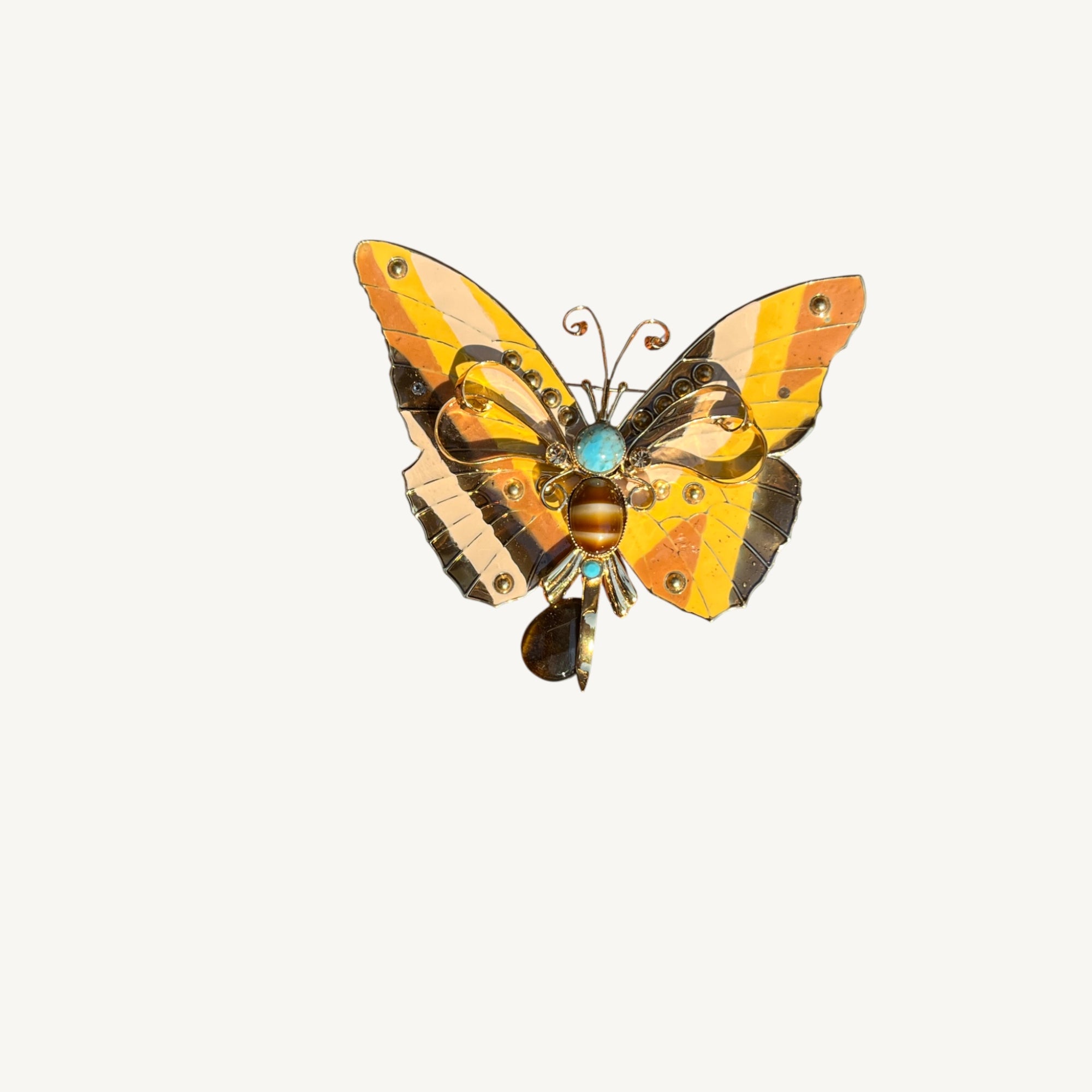 GAS BIJOUX - Broche BUTTERFLY Marron