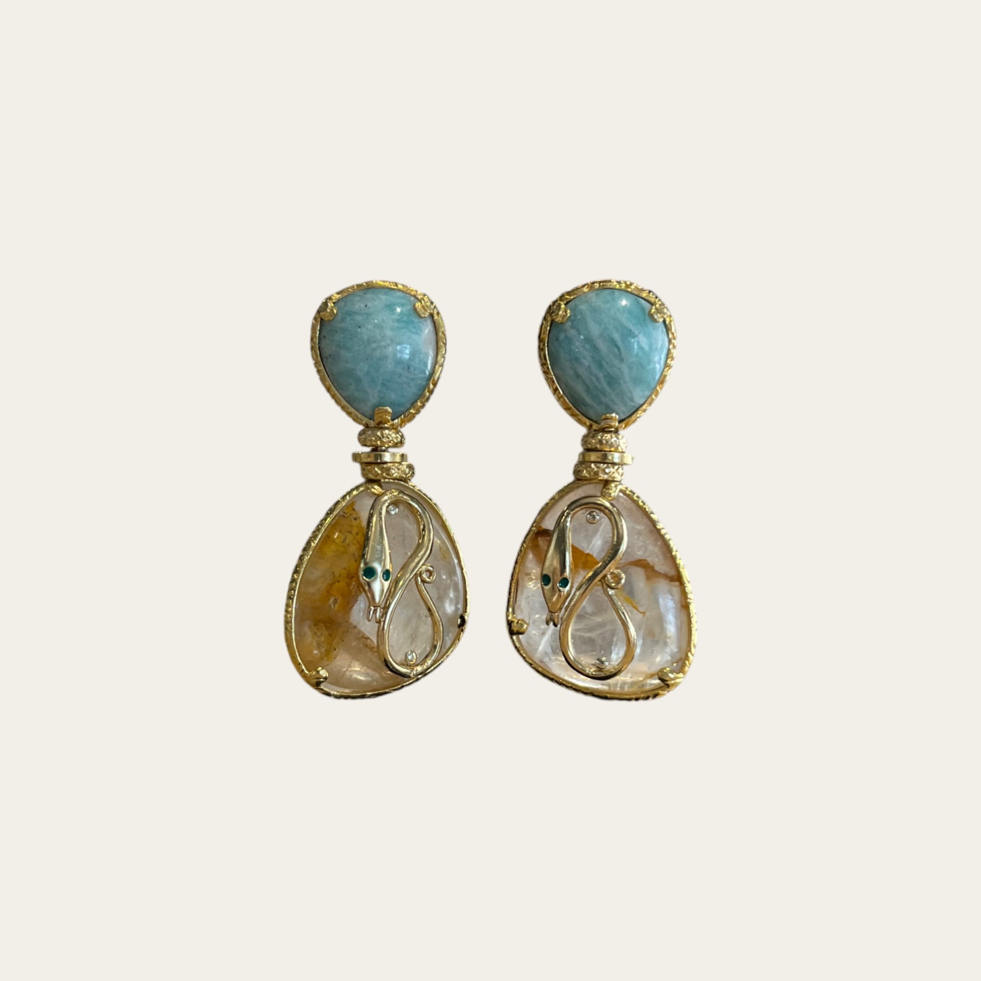 GAS BIJOUX - Boucles d'oreilles SILIA dorées serpent