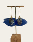 GAS BIJOUX - Créoles MARLY dorées à l'or fin grand modèle - Bleu