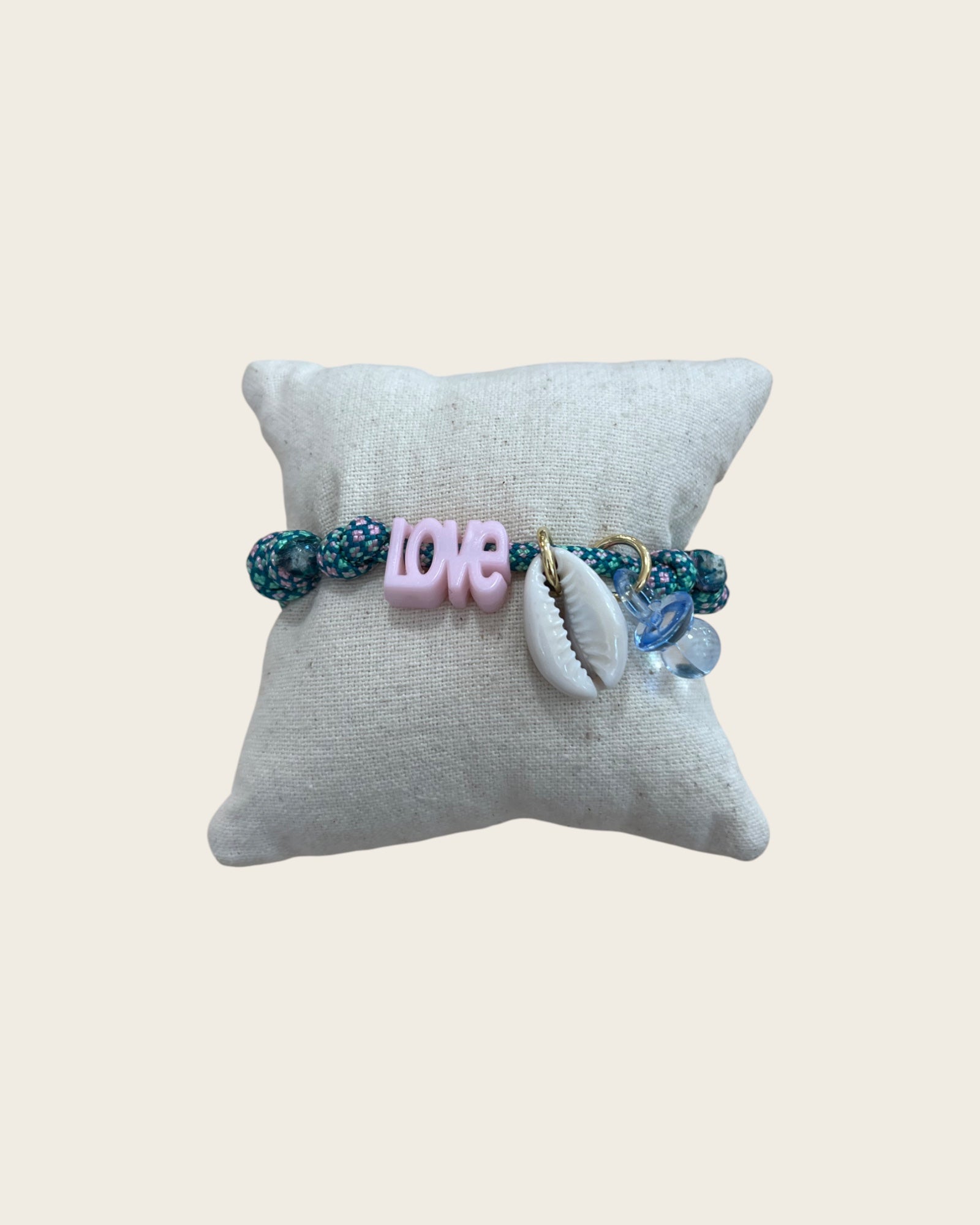 CREATION LOLOTTE - Bracelet Love Vert d'eau