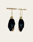 Boucles d'oreilles Sao grand modèle dorées - Noir