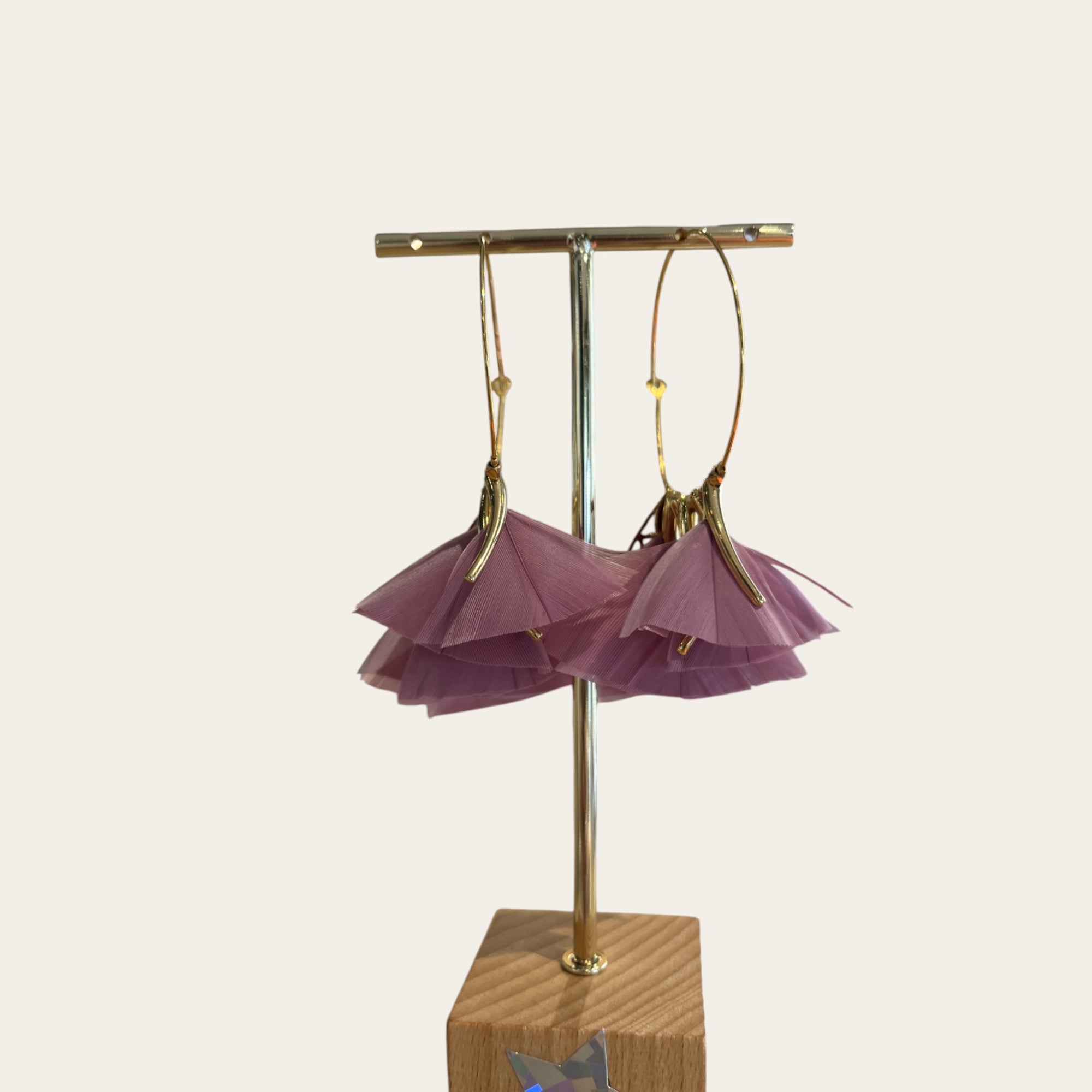 GAS BIJOUX - Créoles MARLY dorées à l'or fin grand modèle - Violet
