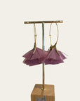 GAS BIJOUX - Créoles MARLY dorées à l'or fin grand modèle - Violet