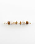 GAS BIJOUX - BRACELET LYRE GM doré à l'or fin - Nacre blanche et oeil de tigre