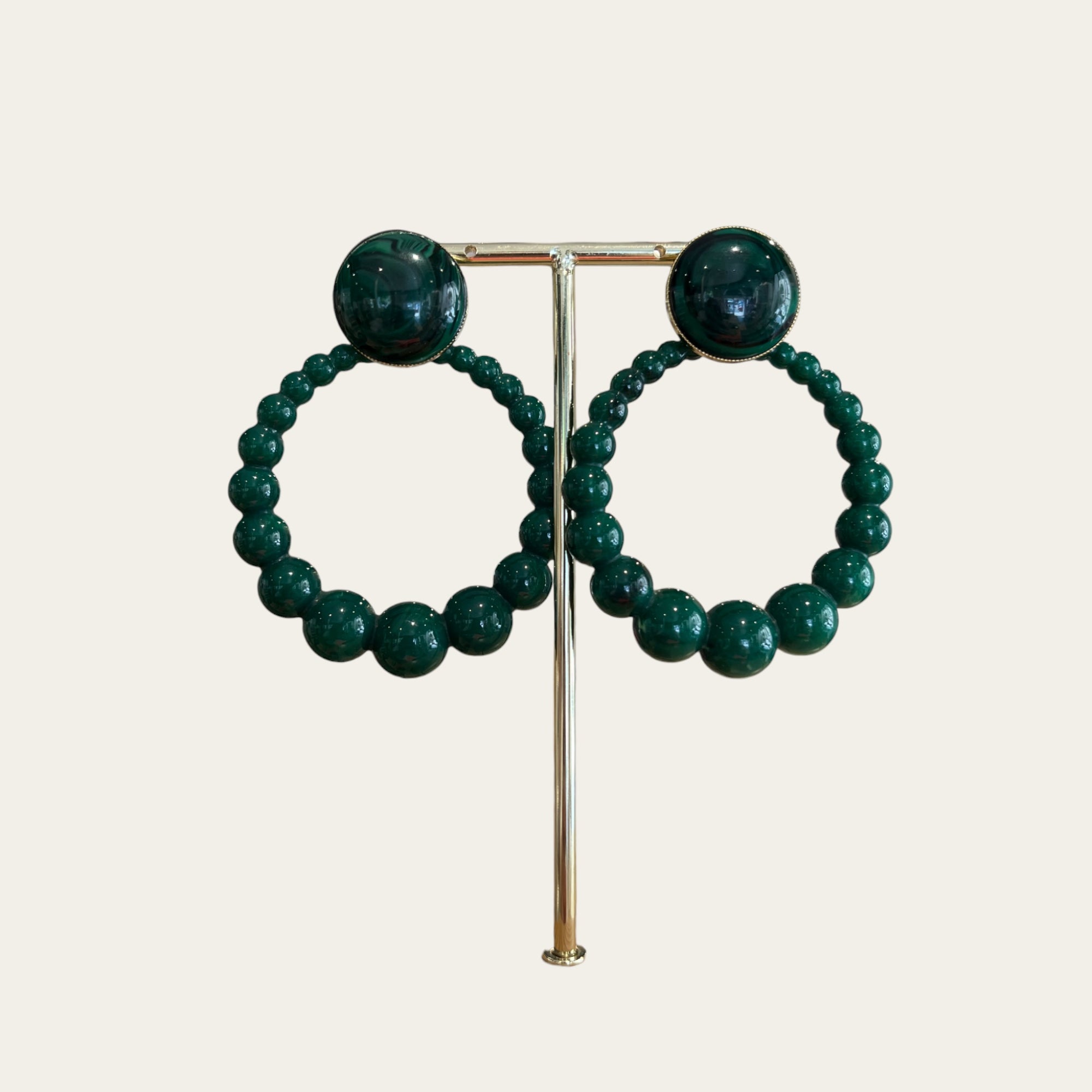 GAS BIJOUX - Boucles d'oreilles Andy Grand Modèle - Vert