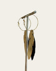 Boucles d'oreilles Sao grand modèle dorées - Noir
