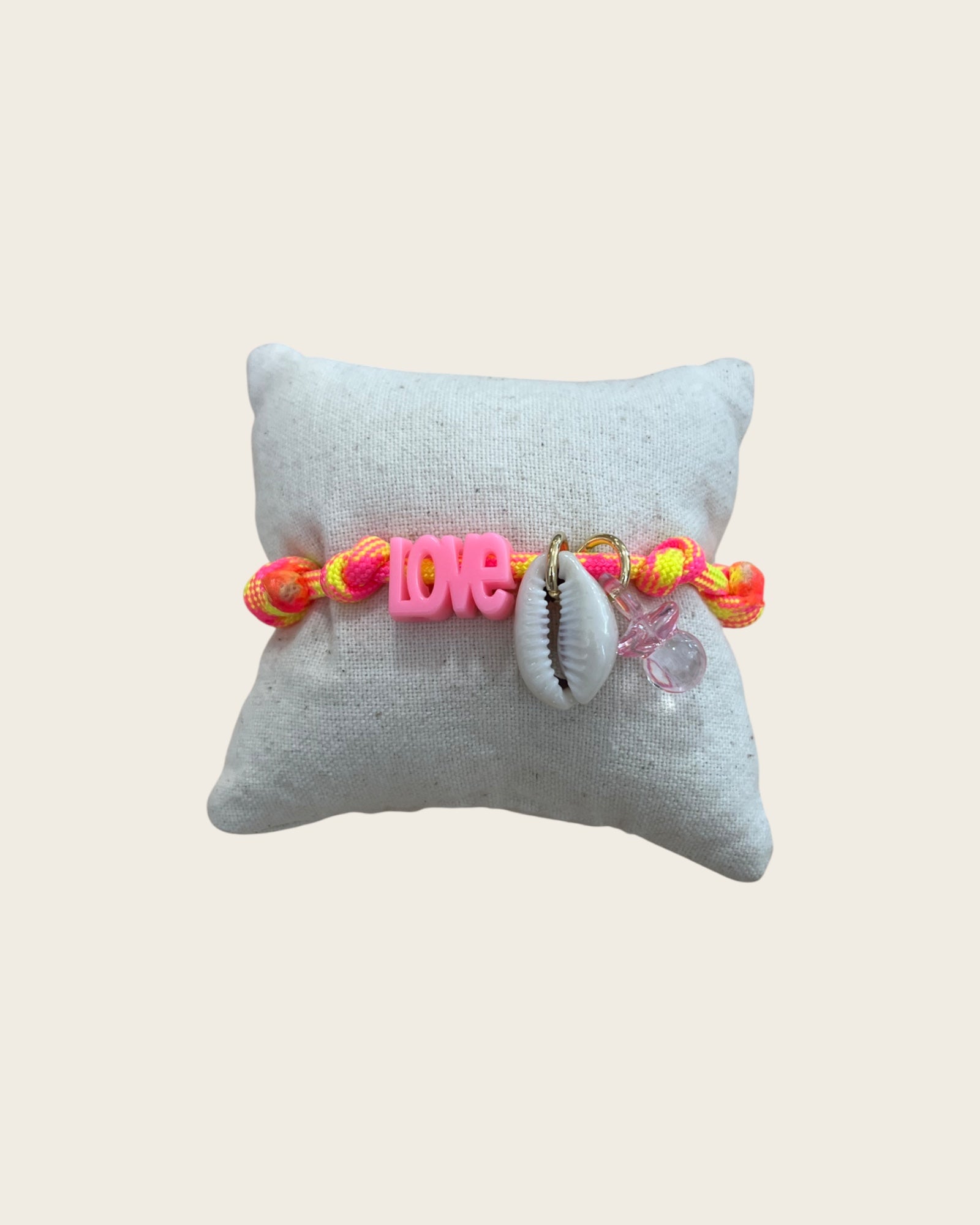 CREATION LOLOTTE - Bracelet Love Rose et jaune