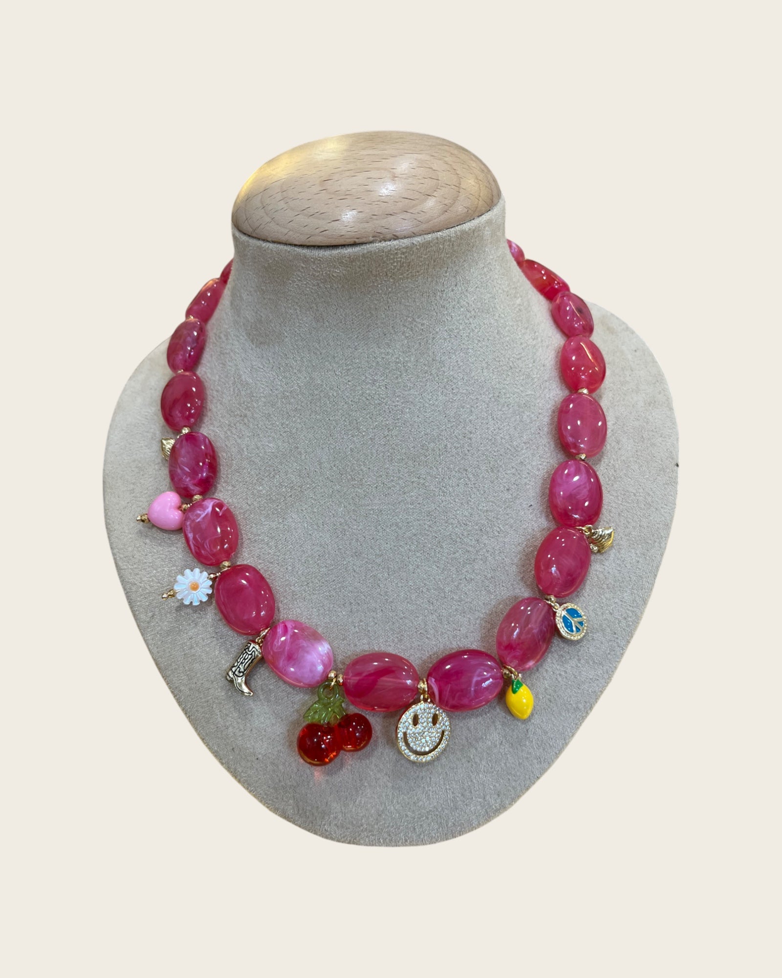 CREATION LOLOTTE - Collier Rose pendentifs